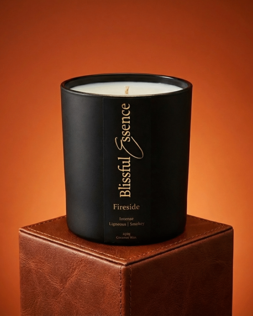 blissful essence fireside scented candle
