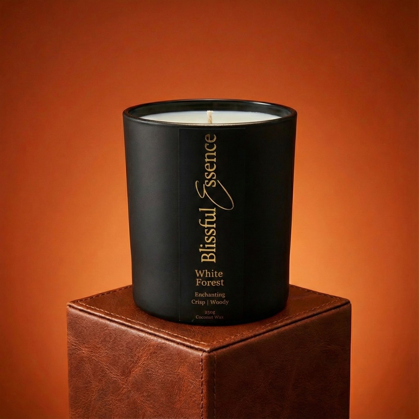 white forest scented candle blissful essence white forest scented candle