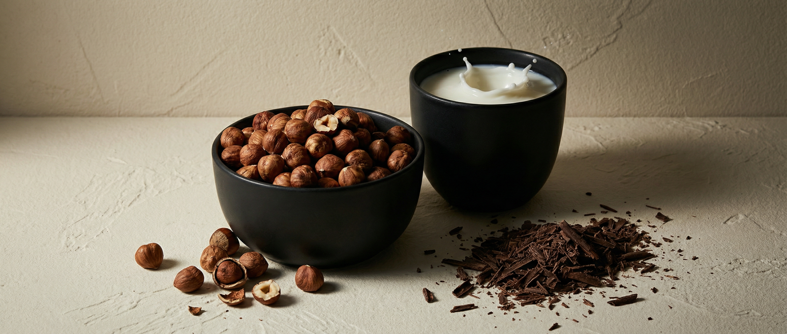 hazelnut, milk and chocolate